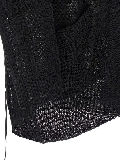 Black Linen Cardigan