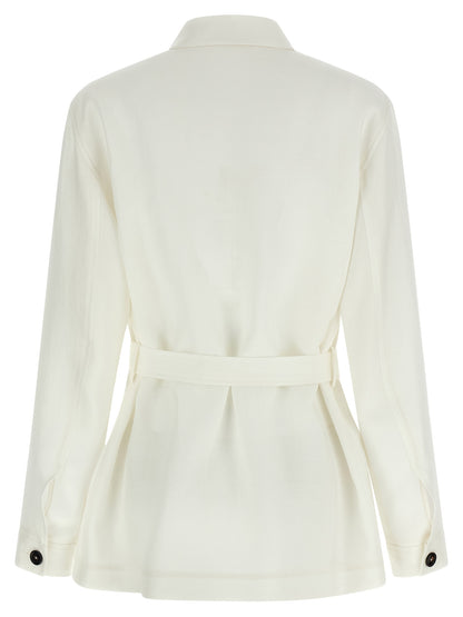 White Linen Shell Jacket
