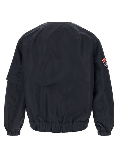 Blue Nylon Bomber