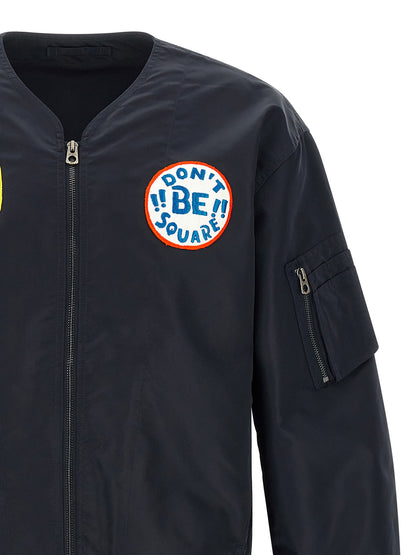 Blue Nylon Bomber