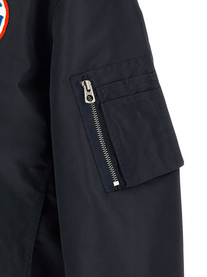 Blue Nylon Bomber