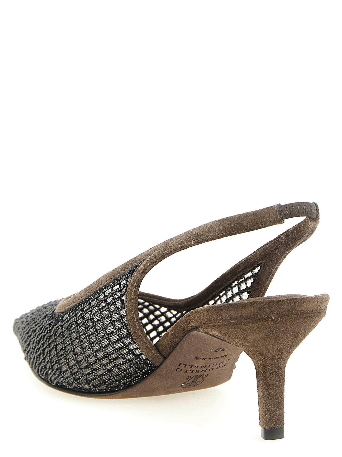Brown Calfskin Mid Heel Pumps