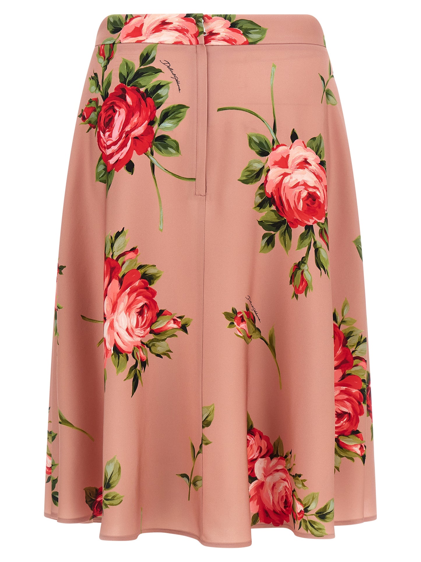 Multicolor Silk Midi Skirt