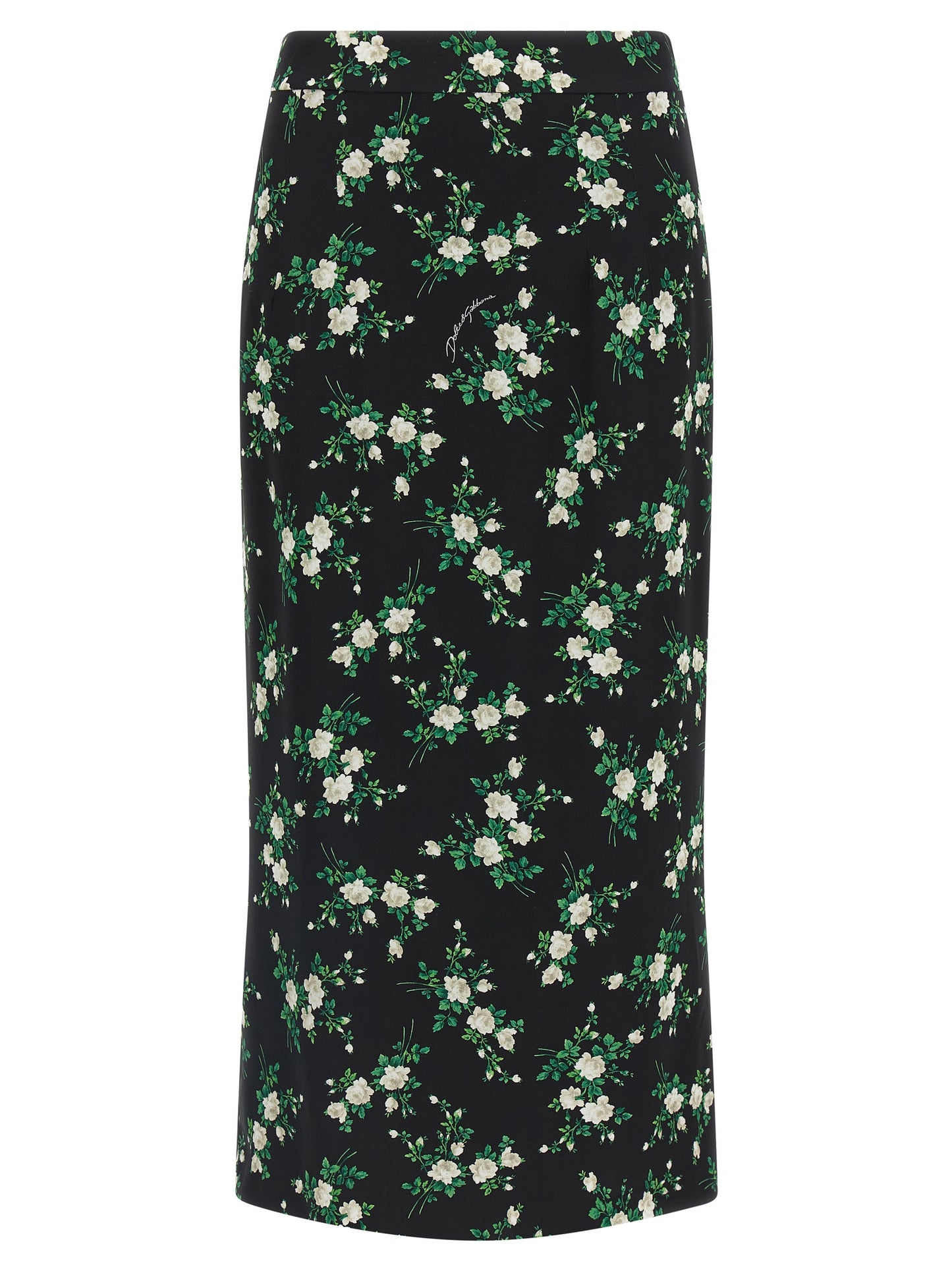 Black Silk Midi Skirt