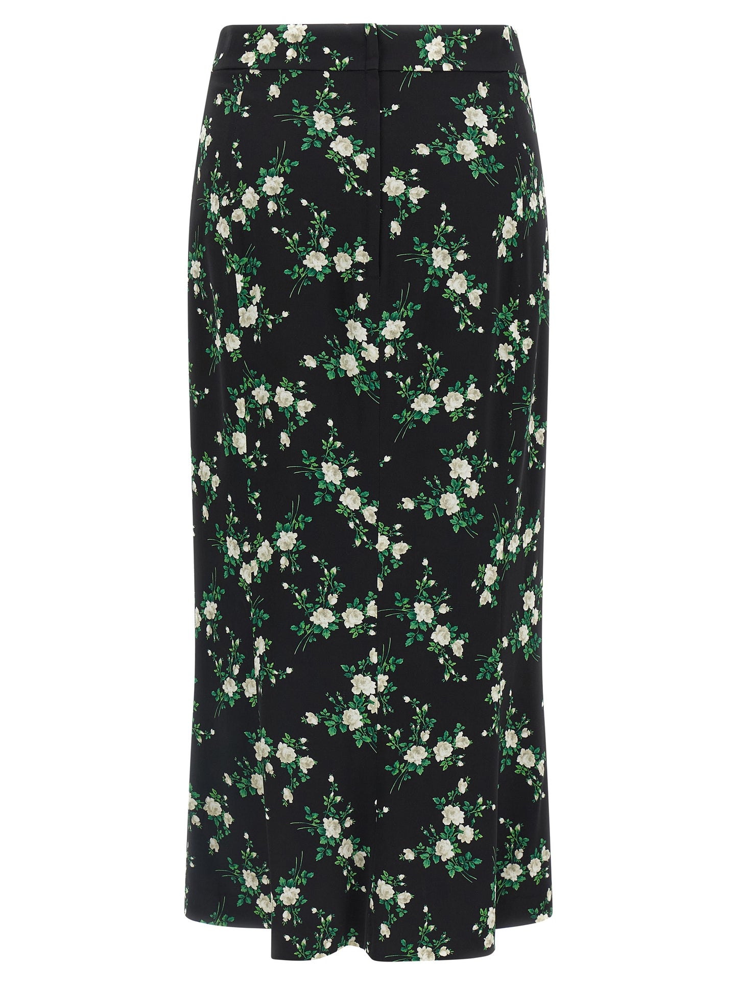 Black Silk Midi Skirt