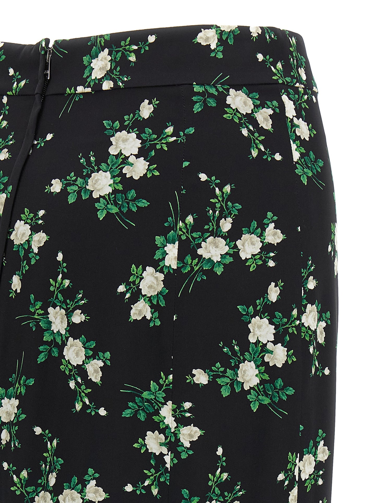 Black Silk Midi Skirt