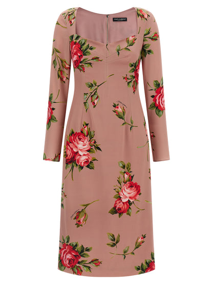 Multicolor Silk Midi Dress