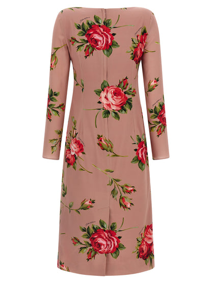 Multicolor Silk Midi Dress