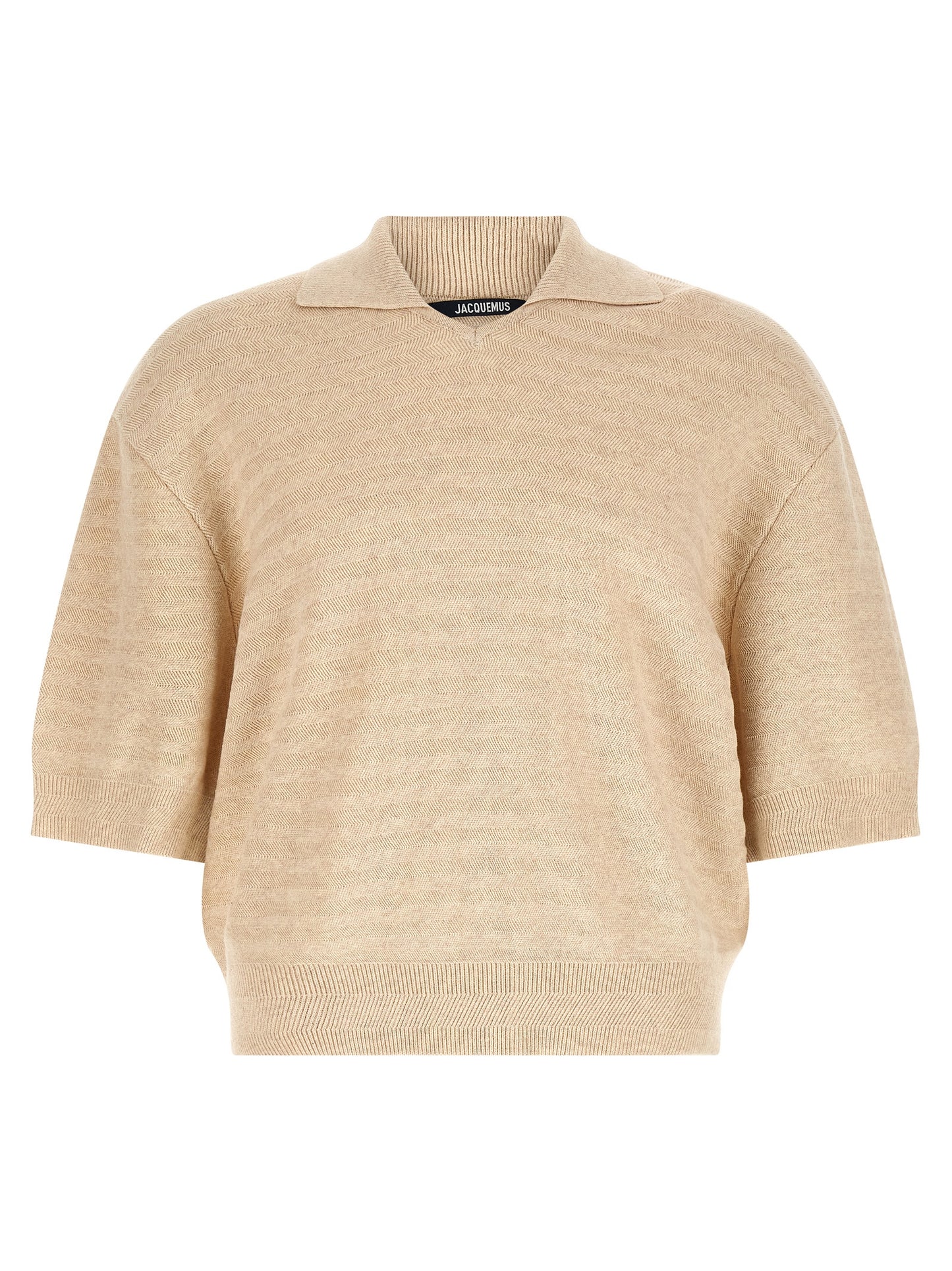 Beige Cotton Polo Shirt