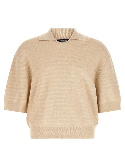 Beige Cotton Polo Shirt