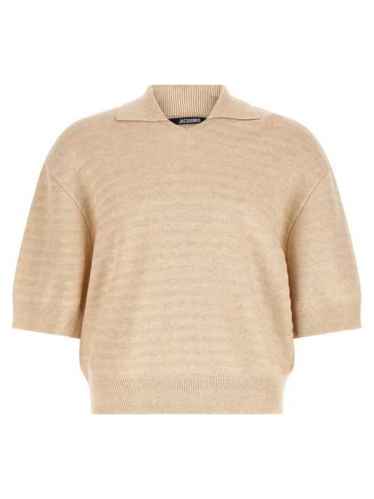 Beige Cotton Polo Shirt
