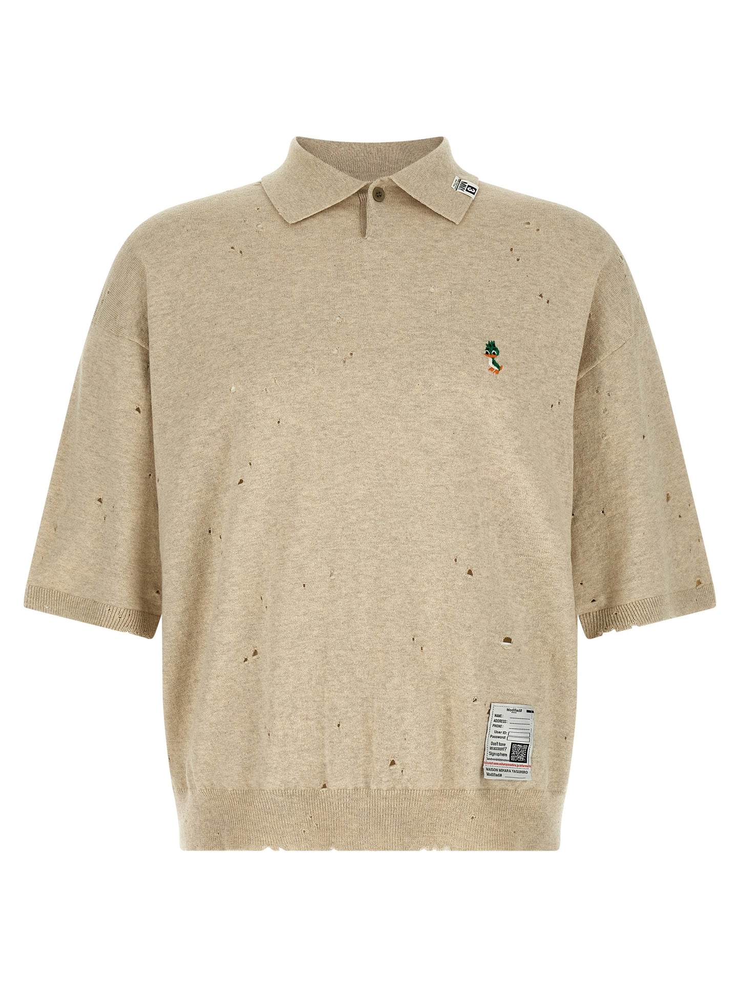 Beige Cotton Polo Shirt
