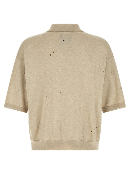 Beige Cotton Polo Shirt