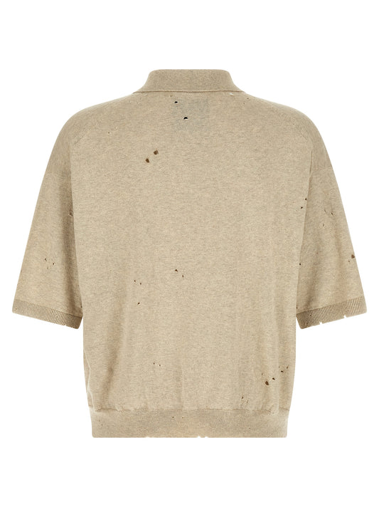 Beige Cotton Polo Shirt
