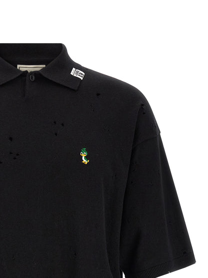 Black Cotton Polo Shirt
