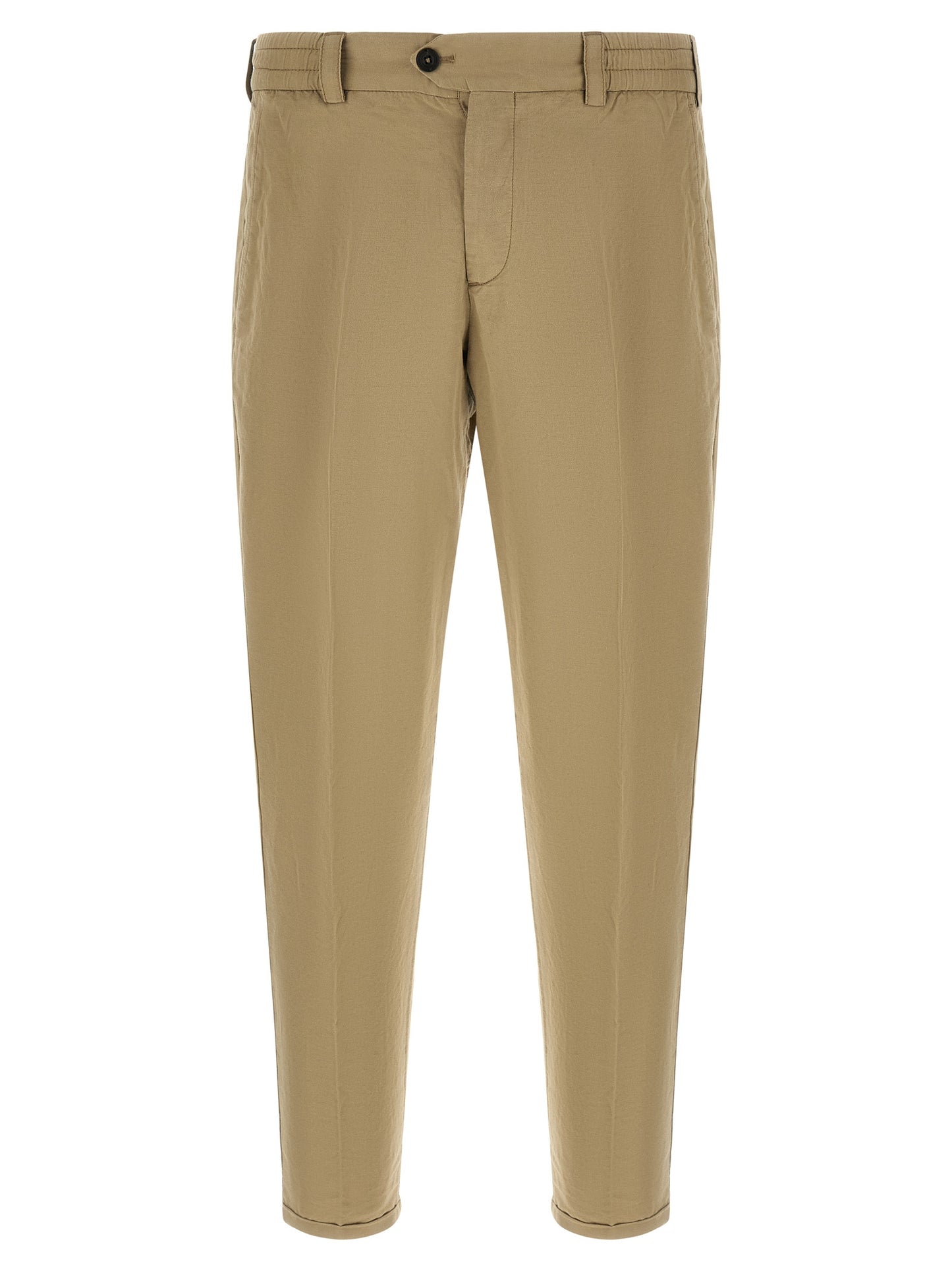 Beige Linen Casual Pants
