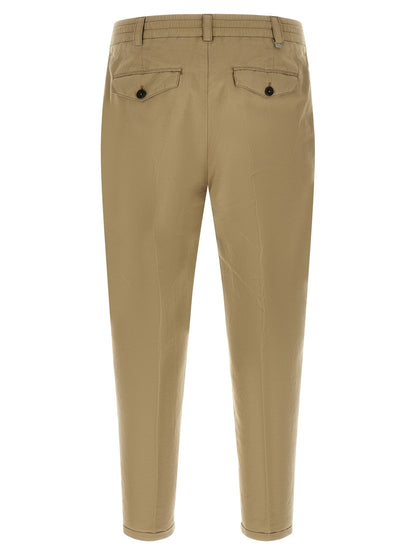 Beige Linen Casual Pants