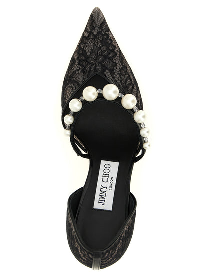 Black Tencel Mid Heel Pumps