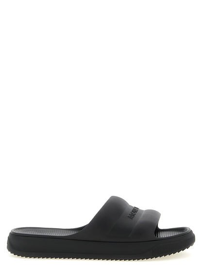 Black Elastane Slides
