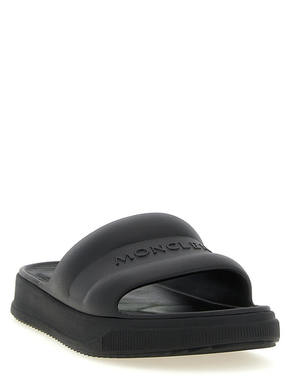 Black Elastane Slides