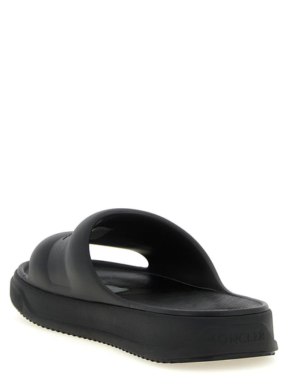 Black Elastane Slides