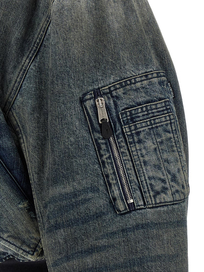 Gray Polyester Bomber