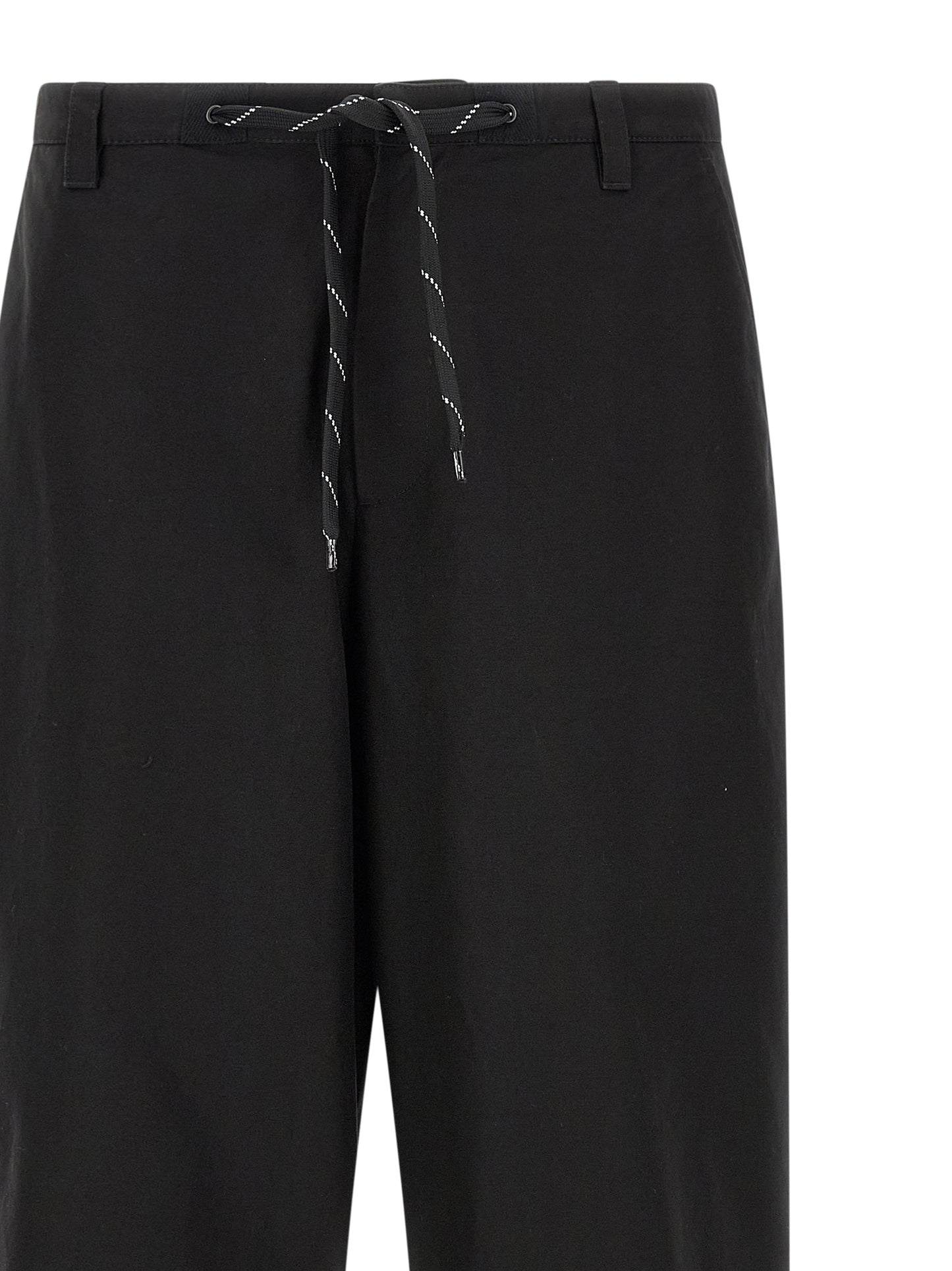 Black Cotton Chino Pants