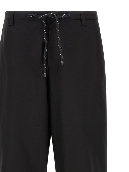 Black Cotton Chino Pants