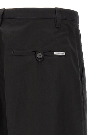 Black Cotton Chino Pants