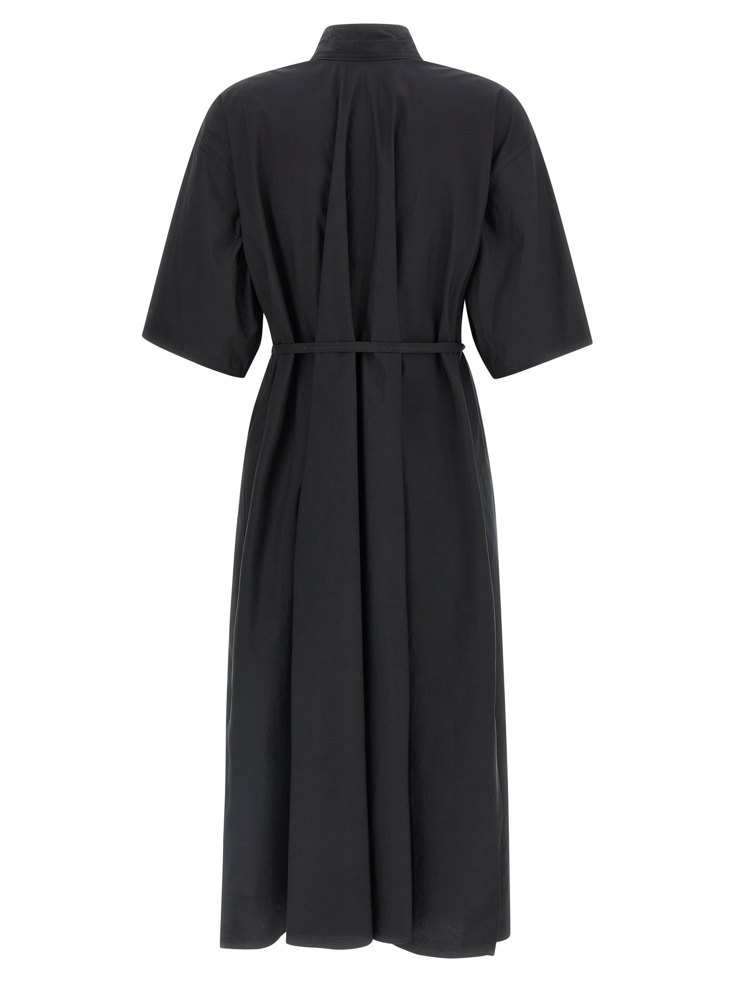 Black Cotton Midi Dress