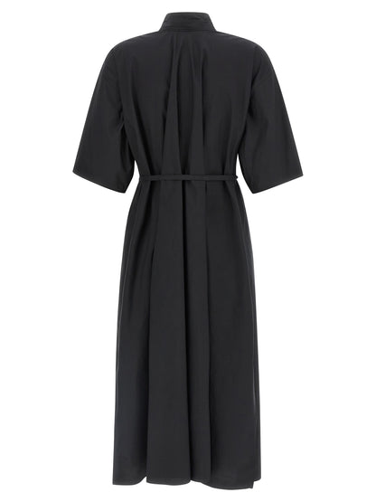 Black Cotton Midi Dress