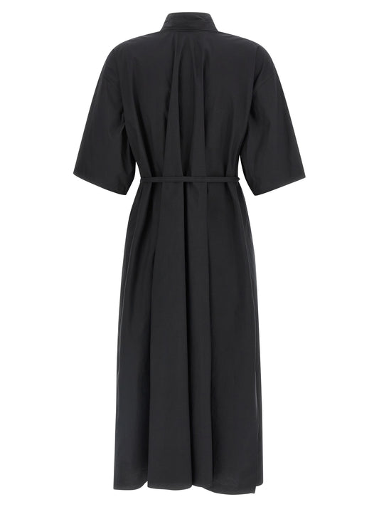 Black Cotton Midi Dress