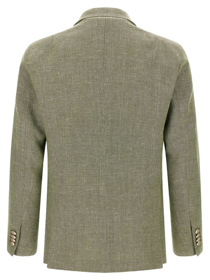 Bicolor Linen Blazer