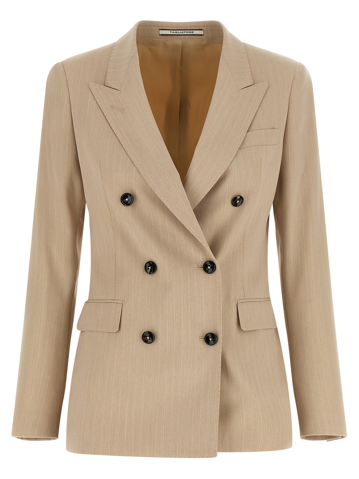 Beige Polyester Blazer