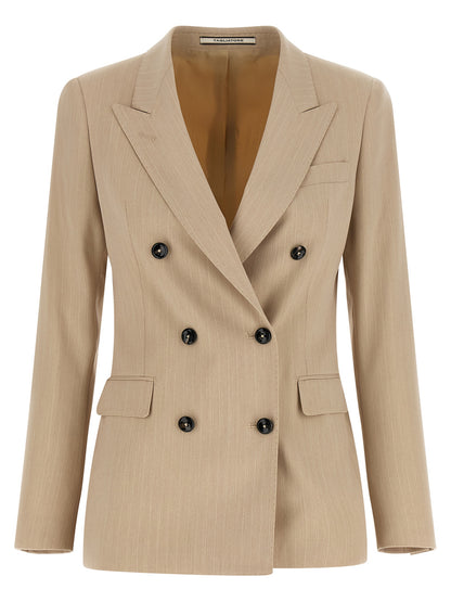 Beige Polyester Blazer