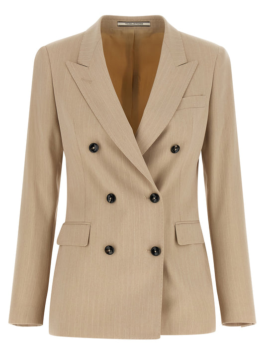 Beige Polyester Blazer