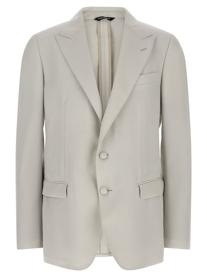 Gray Virgin Wool Blazer