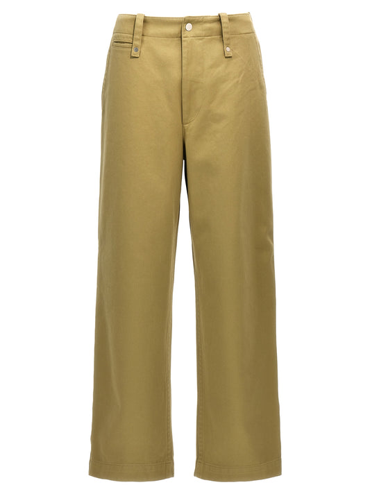 Beige Cotton Casual Pants