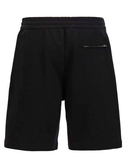 Black Cotton Bermuda Shorts