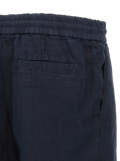 Blue Linen Bermuda Shorts