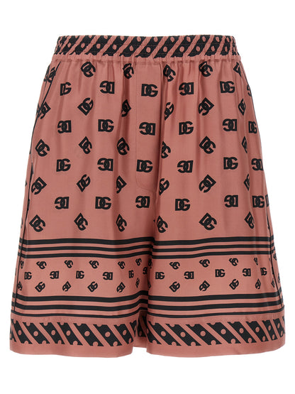 Multicolor Silk Bermuda Shorts