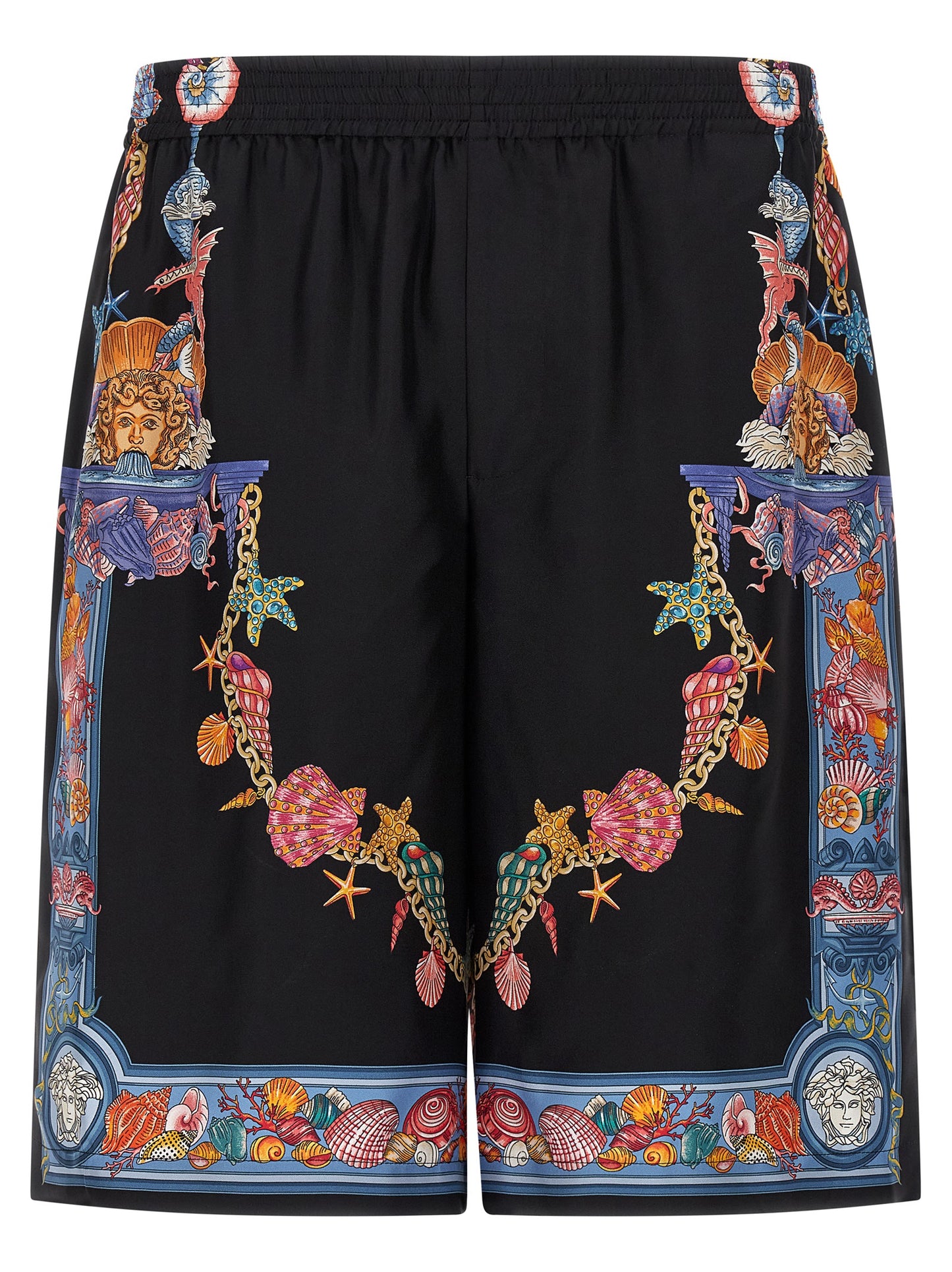 Multicolor Silk Bermuda Shorts