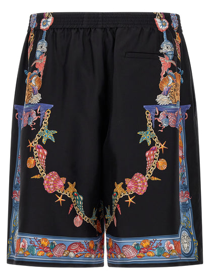 Multicolor Silk Bermuda Shorts