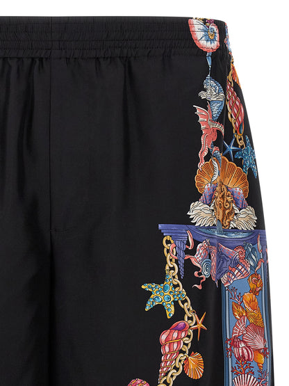 Multicolor Silk Bermuda Shorts