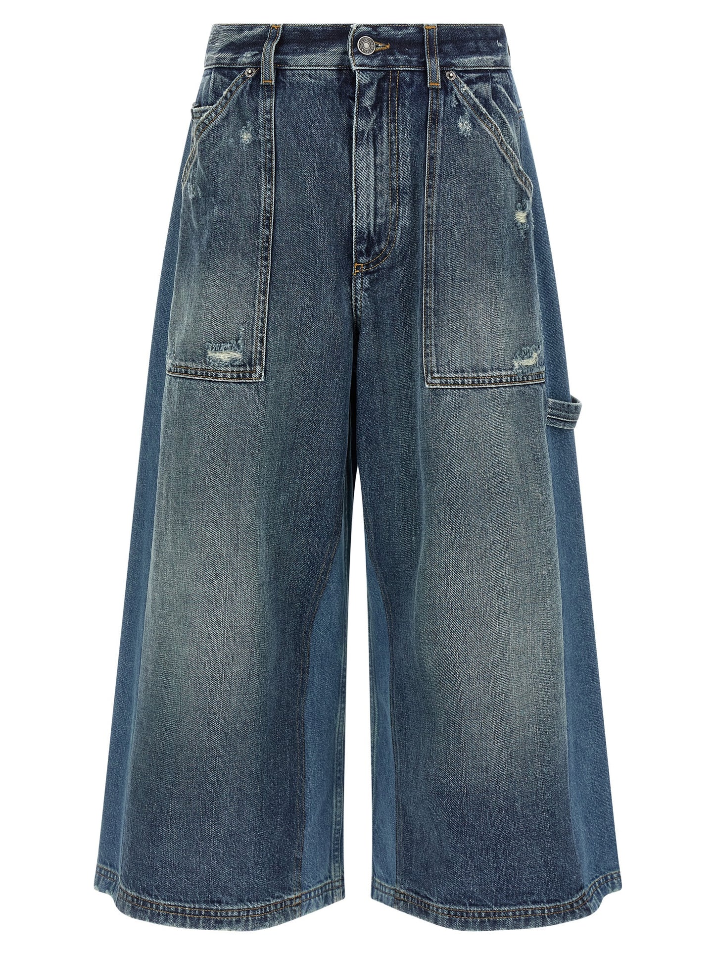 Blue Cotton Bermuda Shorts