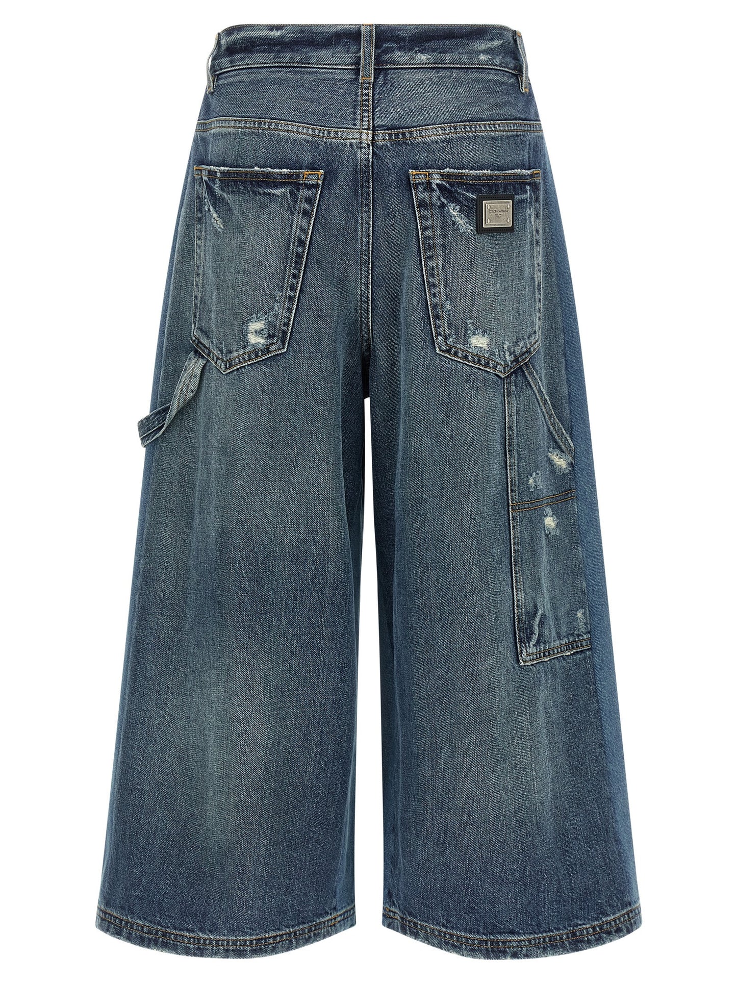 Blue Cotton Bermuda Shorts