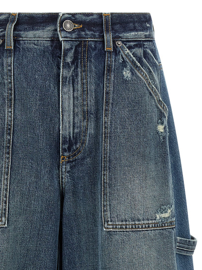 Blue Cotton Bermuda Shorts