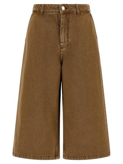 Brown Cotton Bermuda Shorts