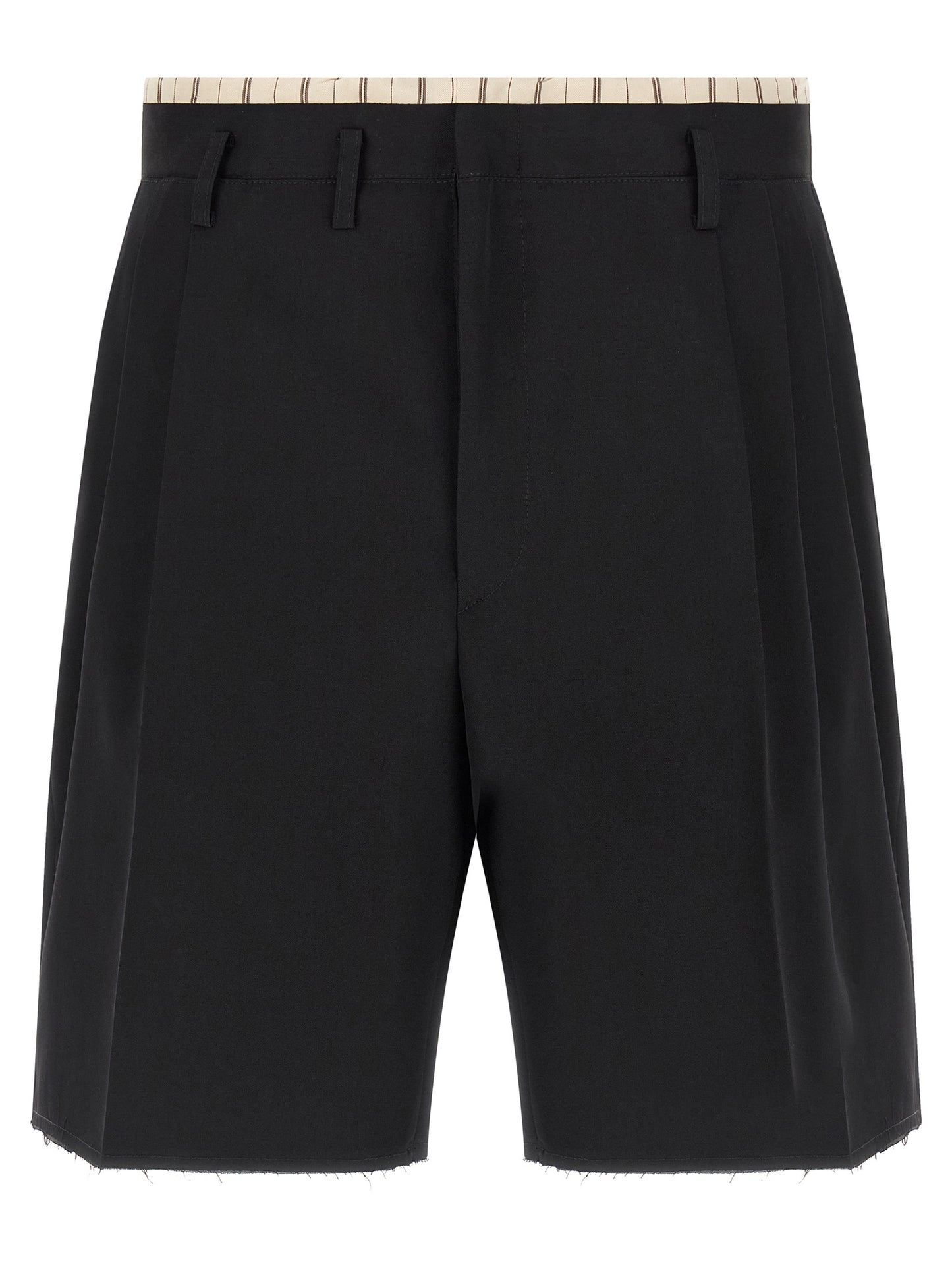 Black Wool Bermuda Shorts