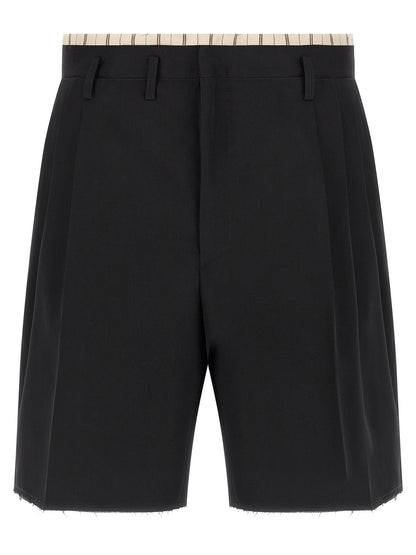 Black Wool Bermuda Shorts